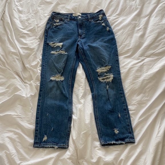Abercrombie High Rise Mom Jeans Curve Love Sz 29 - Picture 2 of 3